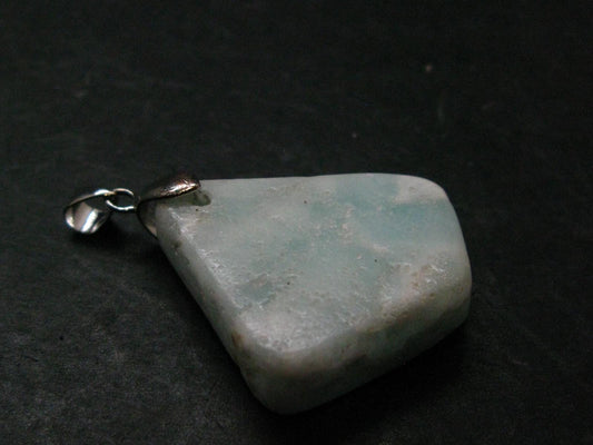 Blue Hemimorphite Silver Pendant From China - 1.9"