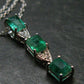 Emerald Silver Pendant W/Chain From Colombia - 2.50 Grams Total