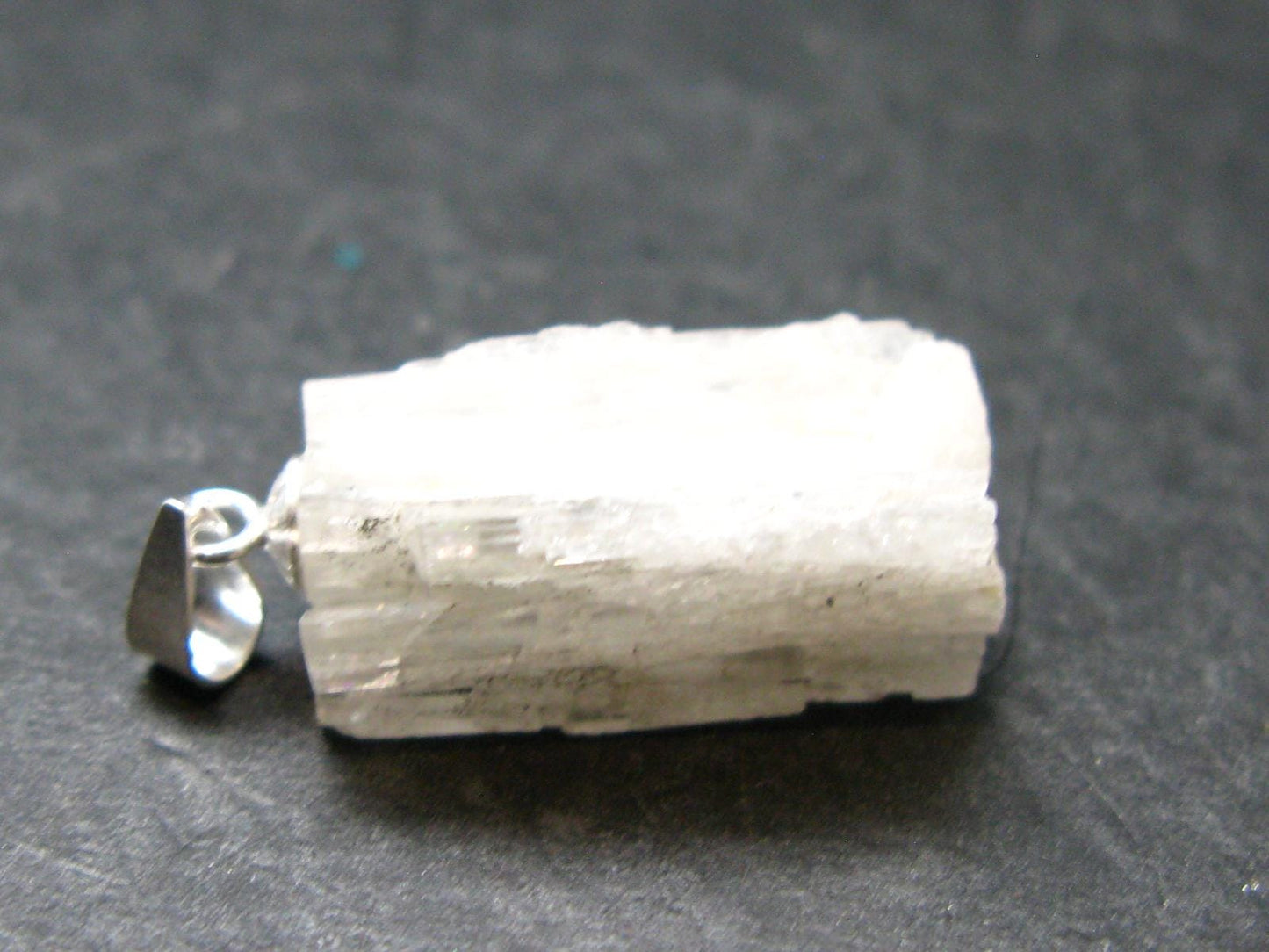 Rare Hambergite Crystal Silver Pendant From Afghanistan - 1.0" - 2.13 Grams