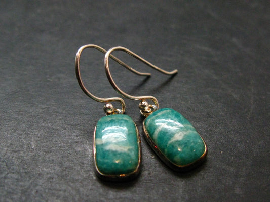Amazonite Silver Earrings from Russia - 2.47 Grams