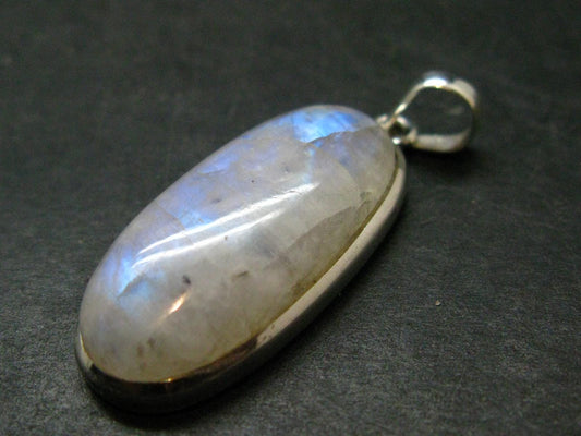 Natural Glow From Inside Moonstone 925 Silver Pendant - 1.8" - 8.82 Grams