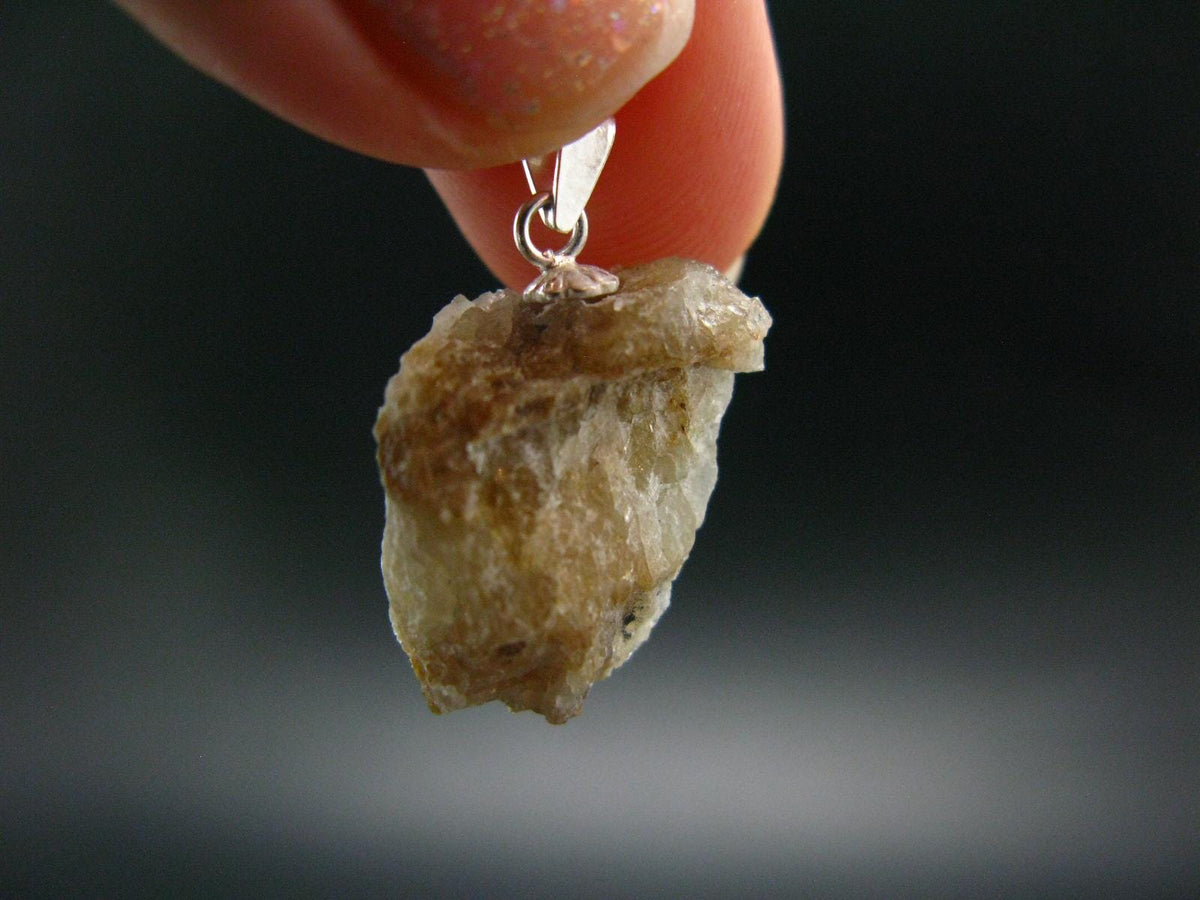 Rare Herderite Crystal Silver Pendant from Brazil - 1.0" - 2.36 Grams
