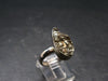 Large Raw Pyrite Silver Ring From Peru - 5.64 Grams - Size 8