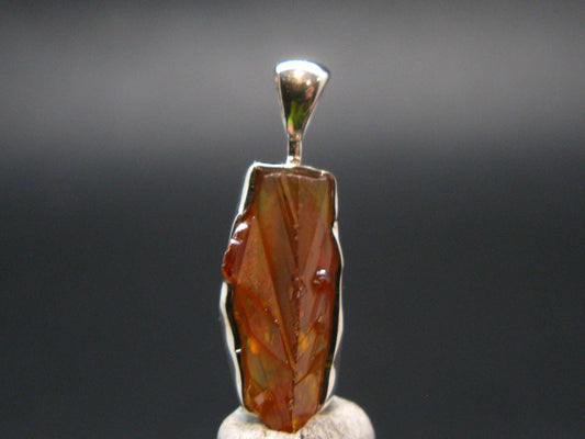 Zincite Zinkite Crystal 925 Silver Pendant From Poland - 0.9" - 2.57 Grams
