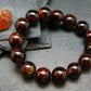 Gem Garnet Hessonite Genuine Bracelet ~ 7.5 Inches ~ 15mm Round Beads
