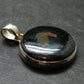 Very Rare Sterling Silver Nuumite Nuummite Pendant From Greenland - 1.4" - 7.80 Grams