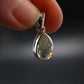 Gem Libyan Desert Glass Tektite Faceted Pendant Sterling Silver from Libya - 0.9" - 2.20 Grams