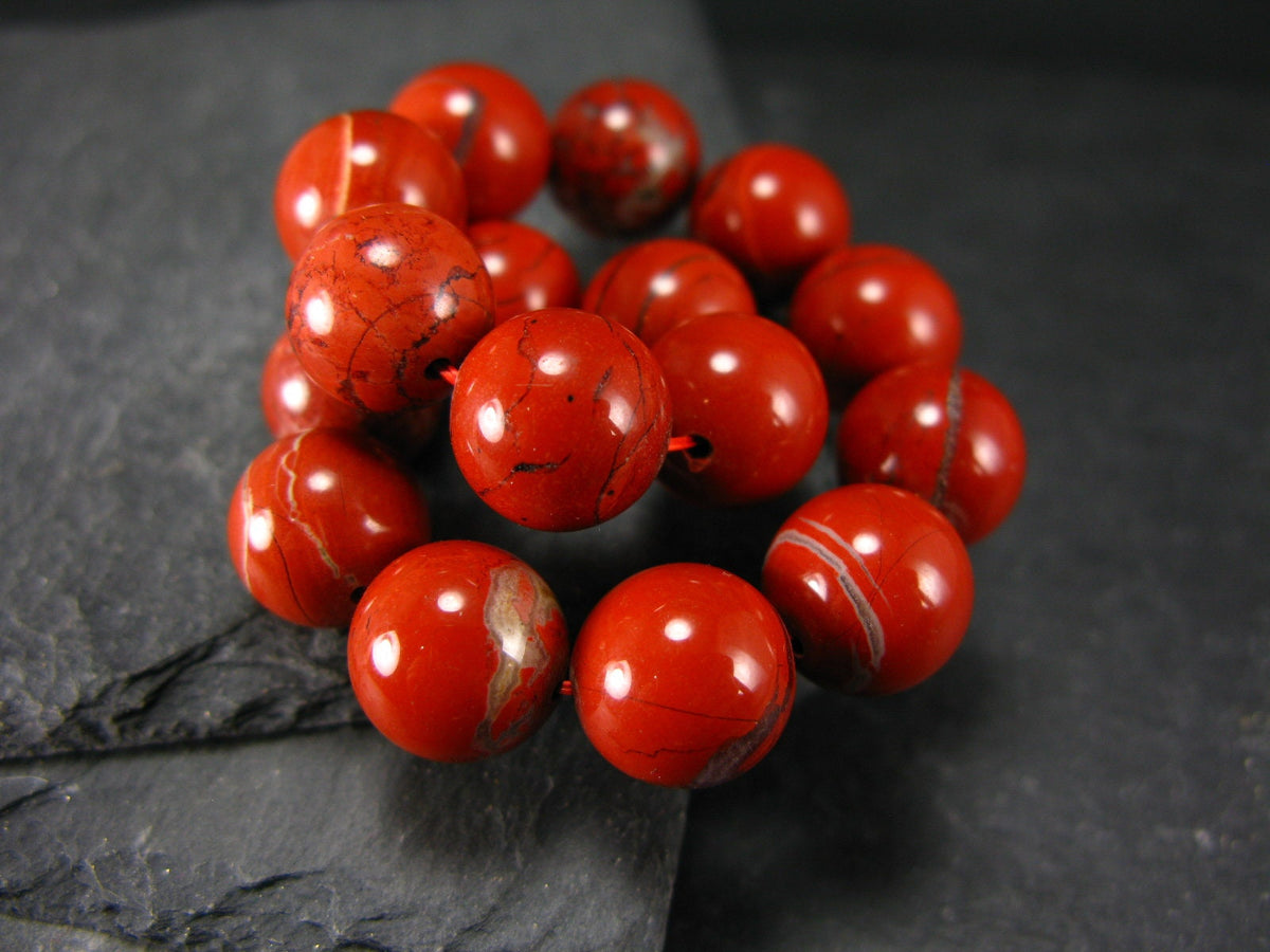 Red Jasper Genuine Bracelet ~ 7 Inches ~ 12mm Round Beads
