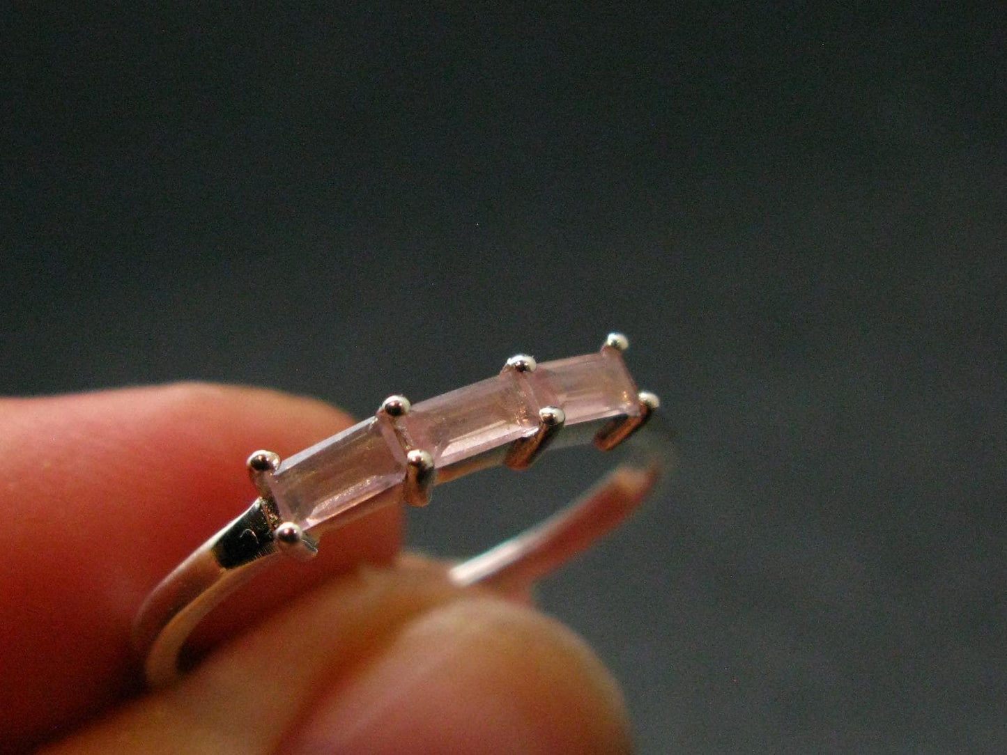 Natural Rose Quartz Ring from Brazil - 1.50 Grams - Size 8