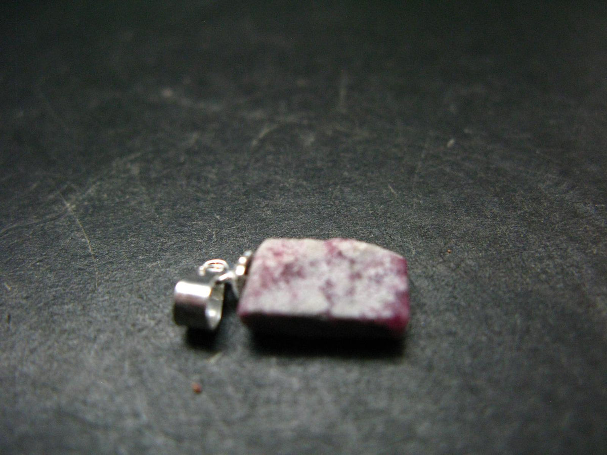Bixbite Red Emerald Beryl Silver Pendant From Utah USA - 3.15 Carats - 0.7"
