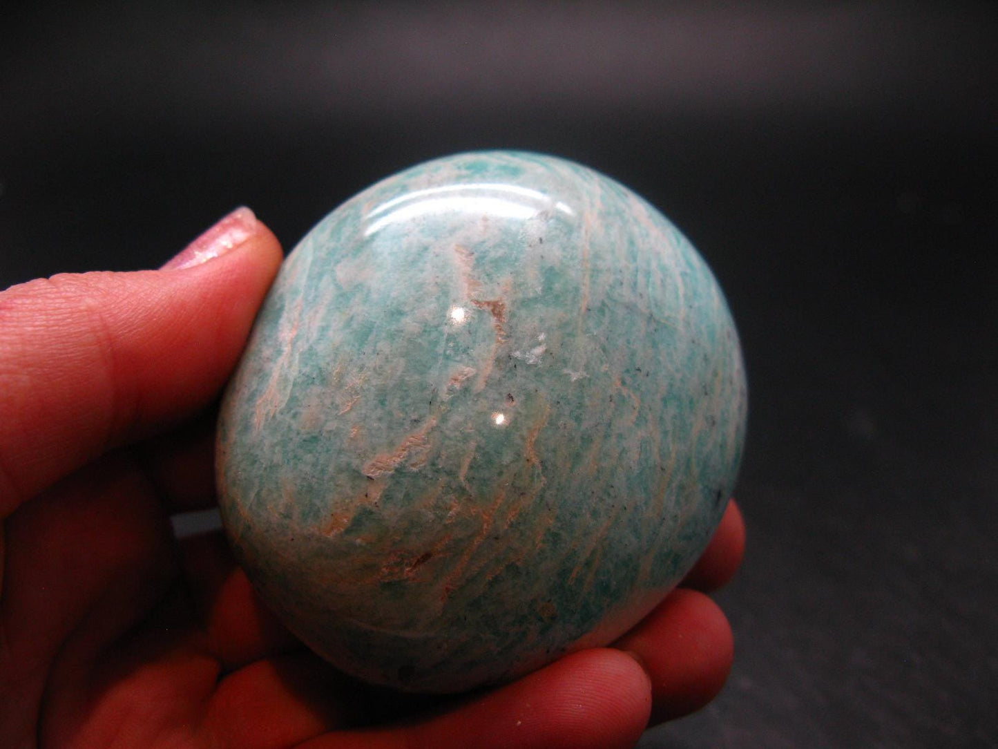 Rich Green Amazonite Tumbled Stone From Madagascar - 2.3"