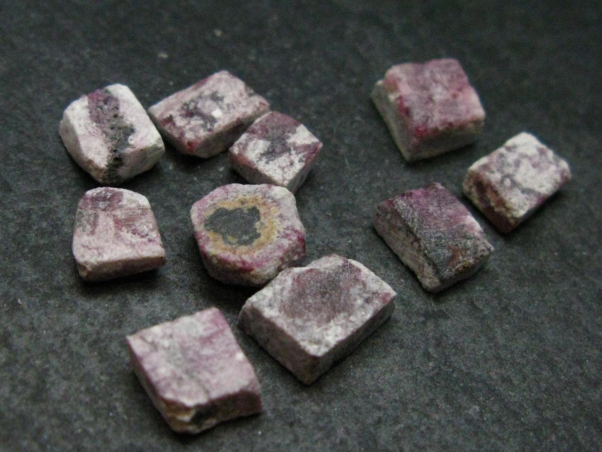 Nice Lot of 10 Polished Bixbite Red Emerald Beryl Crystals From Utah USA - 15.49 Carats