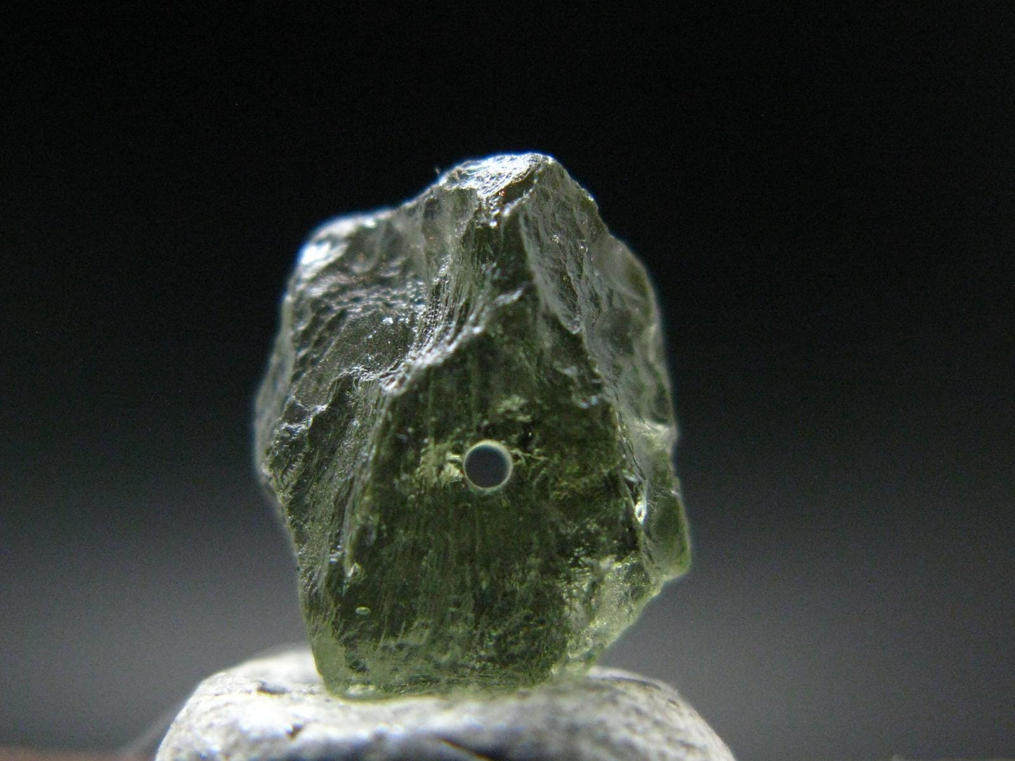 Moldavite Tektite Raw Bead from Czech Republic - 10 mm - 2.20 Carats
