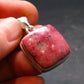 Thulite Silver Plated Pendant From Norway - 1.2" - 7.21 Grams