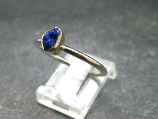 Royal Blue Rough Azurite Sterling Silver Ring - Size 9 - 2.07 Grams