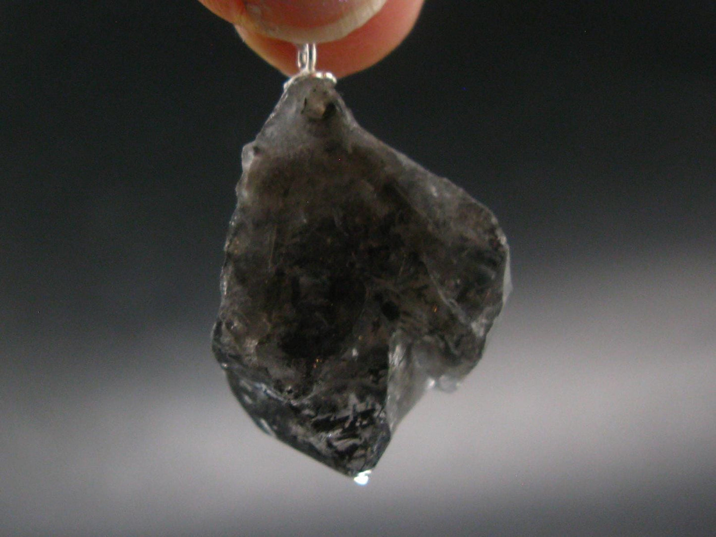 Nice Terminated Tibetan Black Quartz Pendant from Tibet - 1.4" - 8.61 Grams