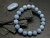 Angelite Anhydrite Genuine Bracelet ~ 7 Inches ~ 10mm Round Beads
