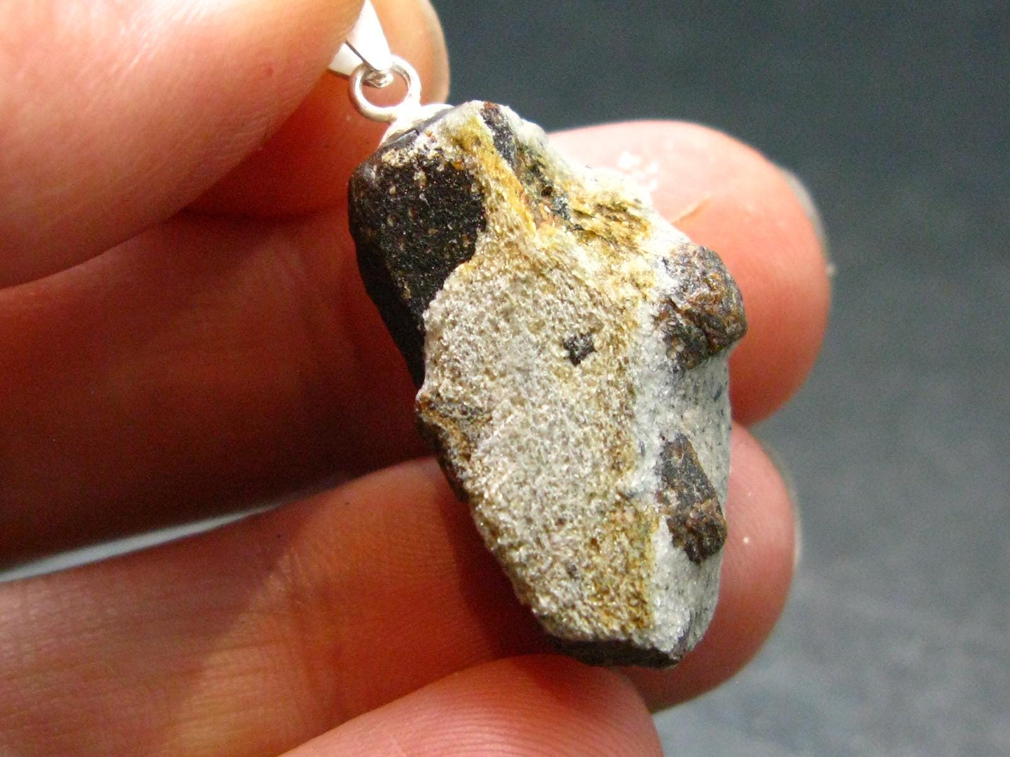 Fairy Cross!! Natural Staurolite Sharp Brown Twin Crystals Silver Pendant From Russia - 1.2" - 5.31 Grams