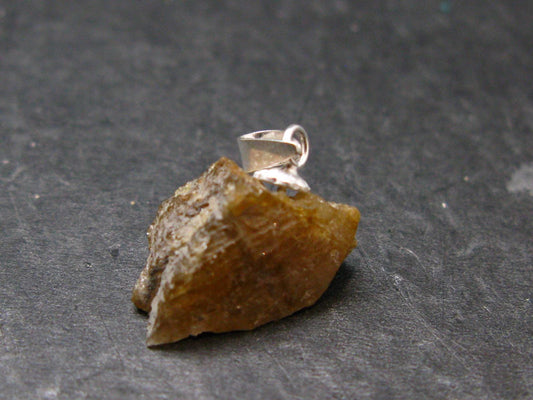 Rare Herderite Crystal Silver Pendant from Brazil - 0.8" - 1.53 Grams
