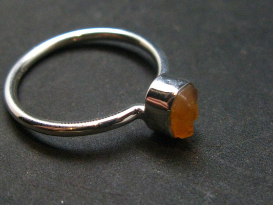 Fire Opal Silver Ring From Mexico - 1.95 Grams - Size 8