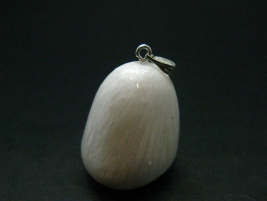Scolecite Silver Pendant From India - 1.5"