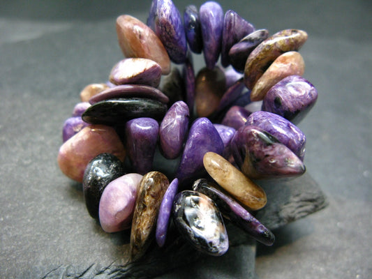 Charoite Genuine Bracelet ~ 7 Inches ~ 16mm Tumbled Beads