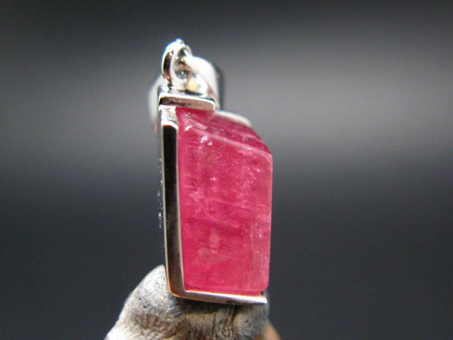 Rhodochrosite Sterling Silver Pendant From Alma Colorado - 0.9" - 3.12 Grams