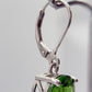 Green Helenite Cushion Cut Earrings – Sterling Silver Gemstone Dangle Earrings