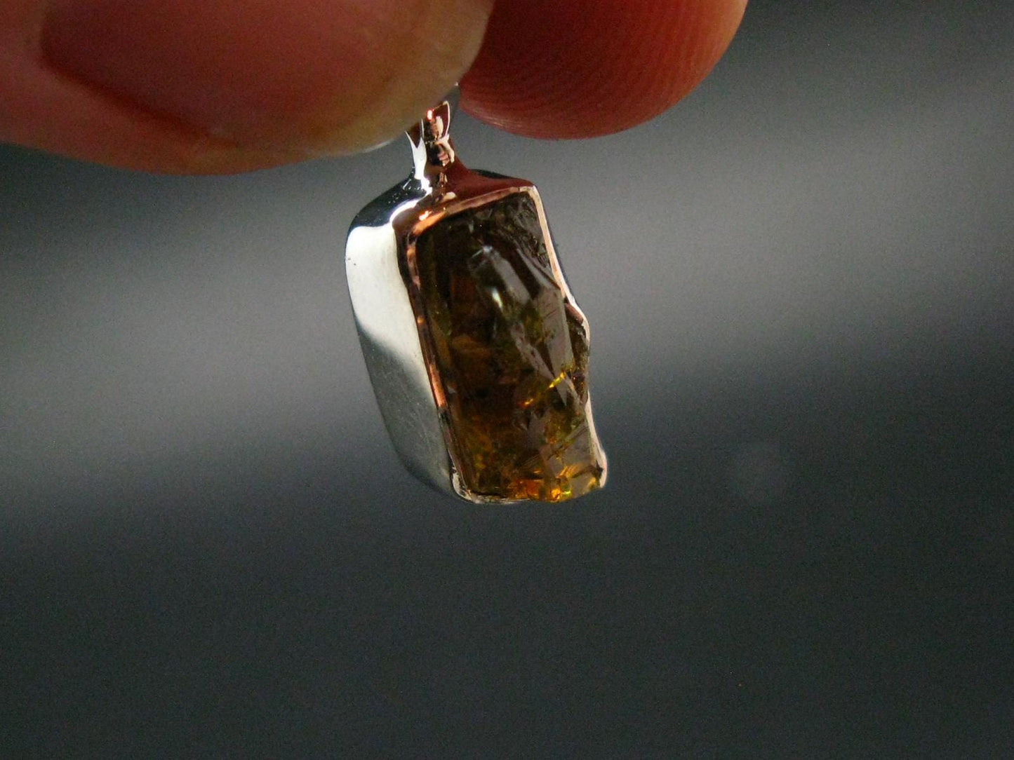 Zincite Zinkite Crystal 925 Silver Pendant From Poland - 0.7" - 2.27 Grams