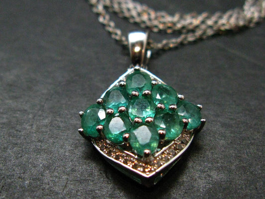 Emerald Silver Pendant W/Chain From Colombia - 3.86 Grams Total