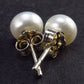 The Most Classic Earring Styles!! Natural 8mm Round Freshwater Cultured Pearls 925 Silver Stud Earrings - 0.7"