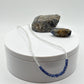 Blue Sapphire & White Topaz Beaded Necklace: Gemstone Healing Crystal