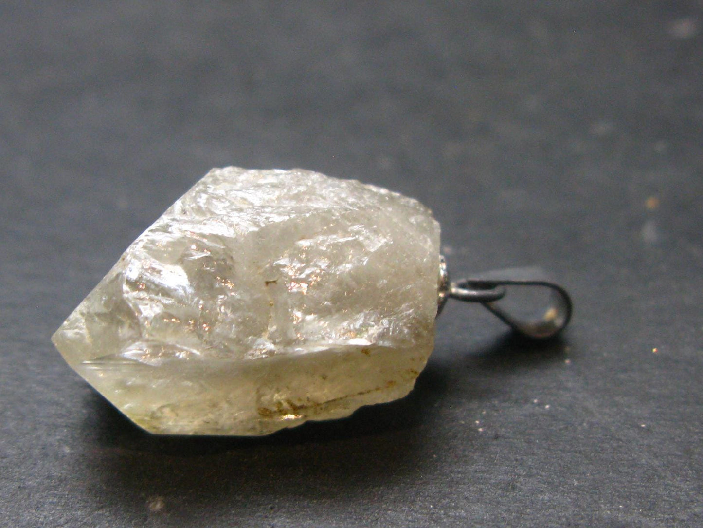 Nice Terminated Danburite Crystal Silver Pendant from Russia - 1.0" - 3.86 Grams