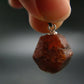 Gem Spessartine Spessartite Orange Garnet Pendant in SS From Tanzania - 0.9" - 6.65 Grams
