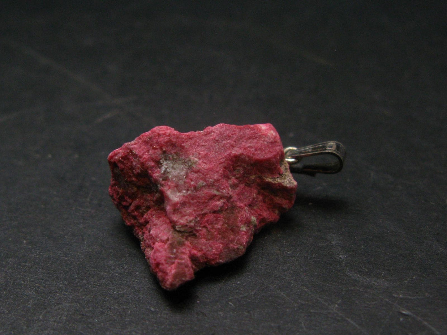 Rosaline Zoisite!! Rare Raw Deep Pink Thulite Silver Pendant From Norway - 1.1"