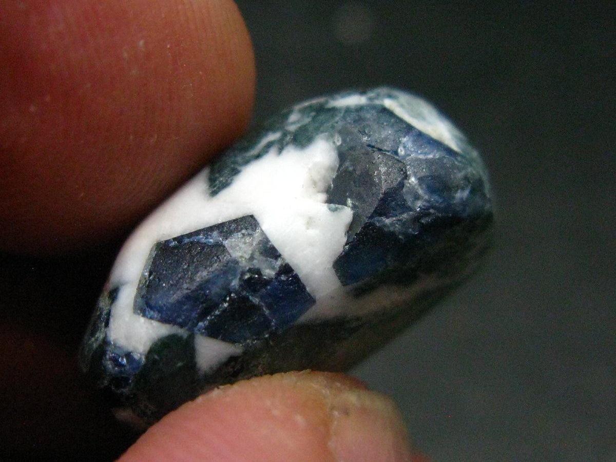 Gem Benitoite & Natrolite Polished Stone w/ Hole From California - 23.03 Carats