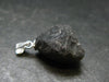 Apache Tear Obsidian Crystal Silver Pendant From Mexico - 0.9" - 2.57 Grams