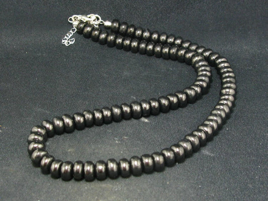 Shungite Necklace with 8mm Rondelle Beads From Russia - 18"