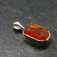 Raw Fire Opal Sterling Silver Pendant From Mexico - 0.7" - 1.06 Grams