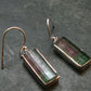 Watermelon Tourmaline Sterling Silver Earrings from Brazil - 1.4" - 4.44 Grams