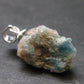 Rare Raw Blue Euclase Gem Crystal Silver Pendant from Zimbabwe - 0.6" - 2.0 Grams