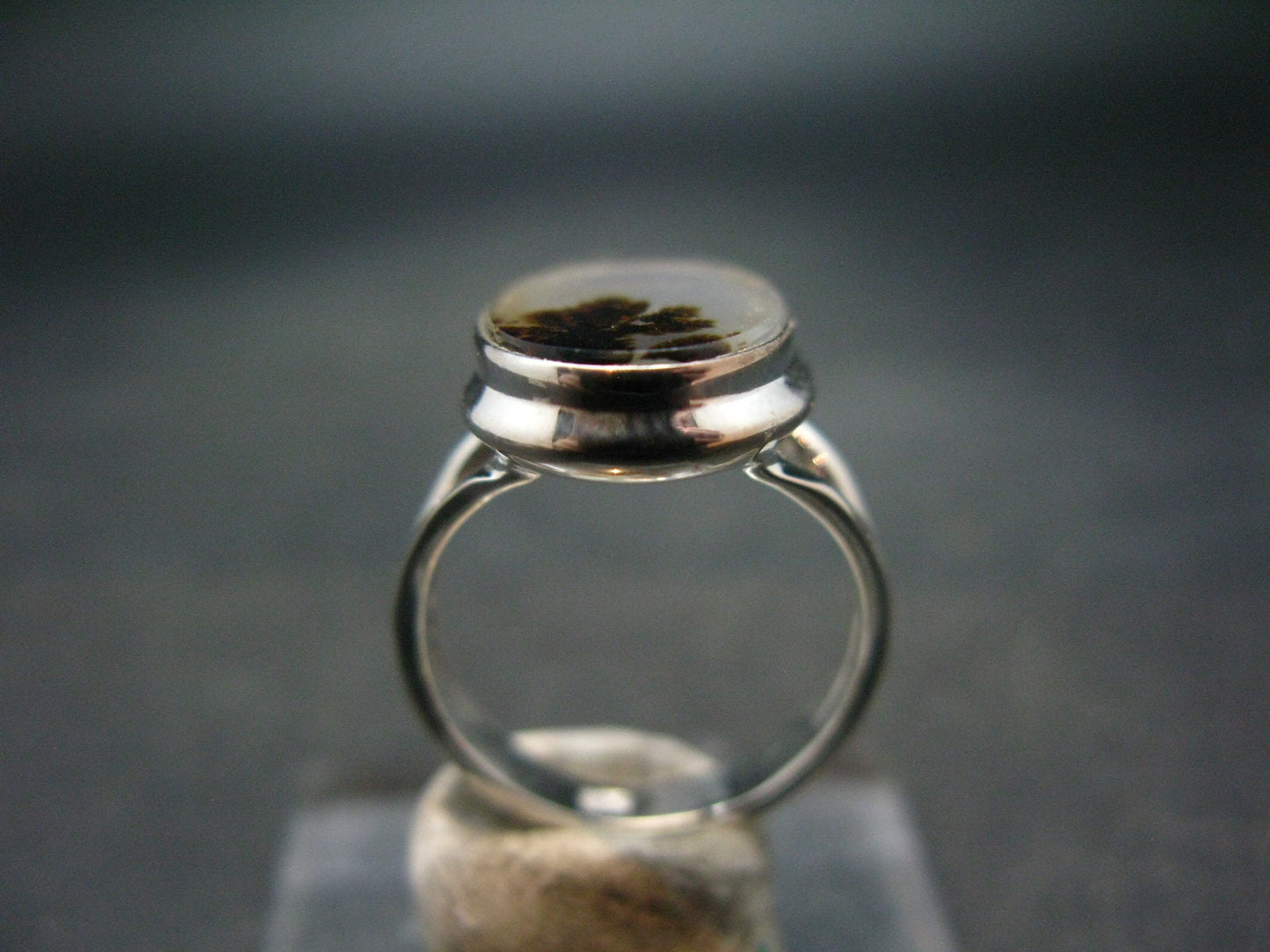 Moss Agate Silver Ring From Russia - 4.5 Grams - Size 6