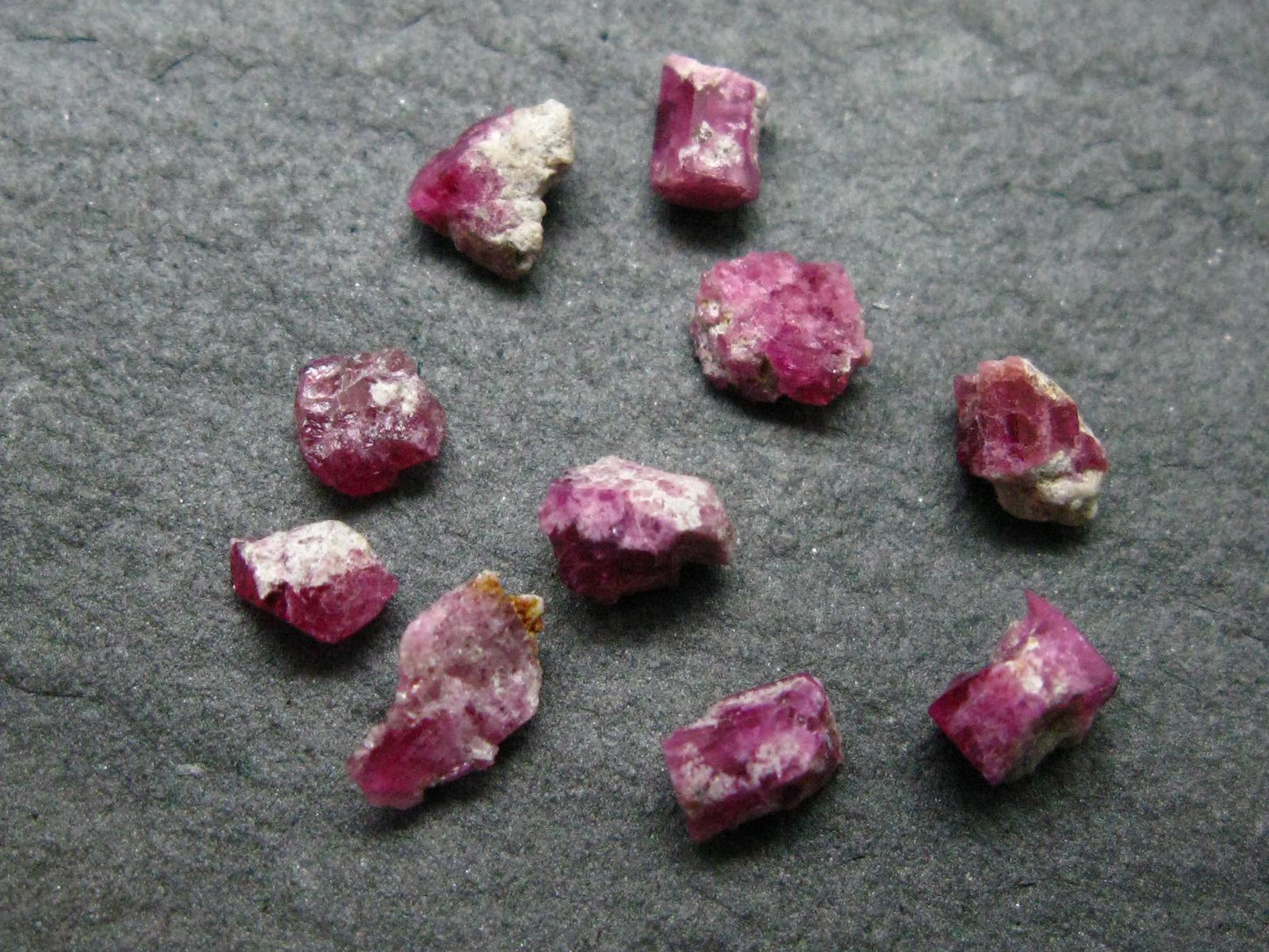 Nice Lot of 10 Bixbite Red Emerald Beryl Crystals From Utah USA - 5.24 Carats