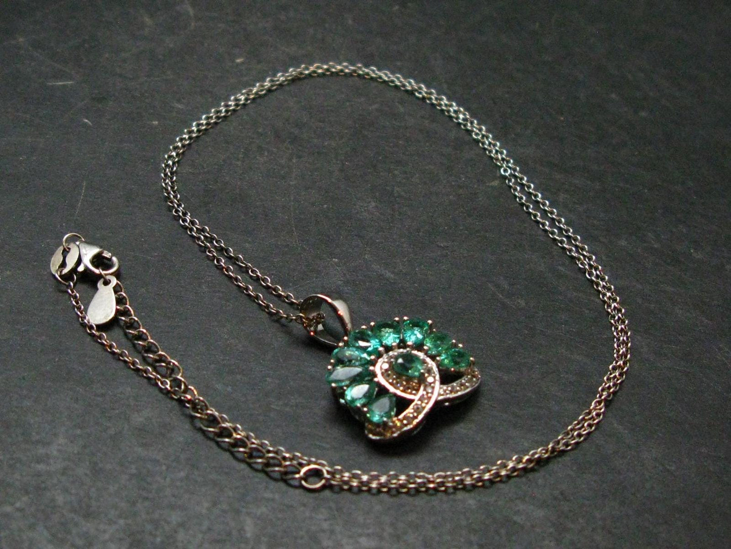 Emerald Silver Pendant W/Chain From Colombia - 4.18 Grams Total