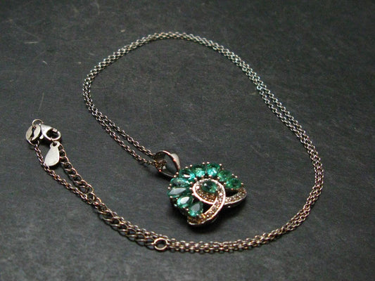 Emerald Silver Pendant W/Chain From Colombia - 4.18 Grams Total