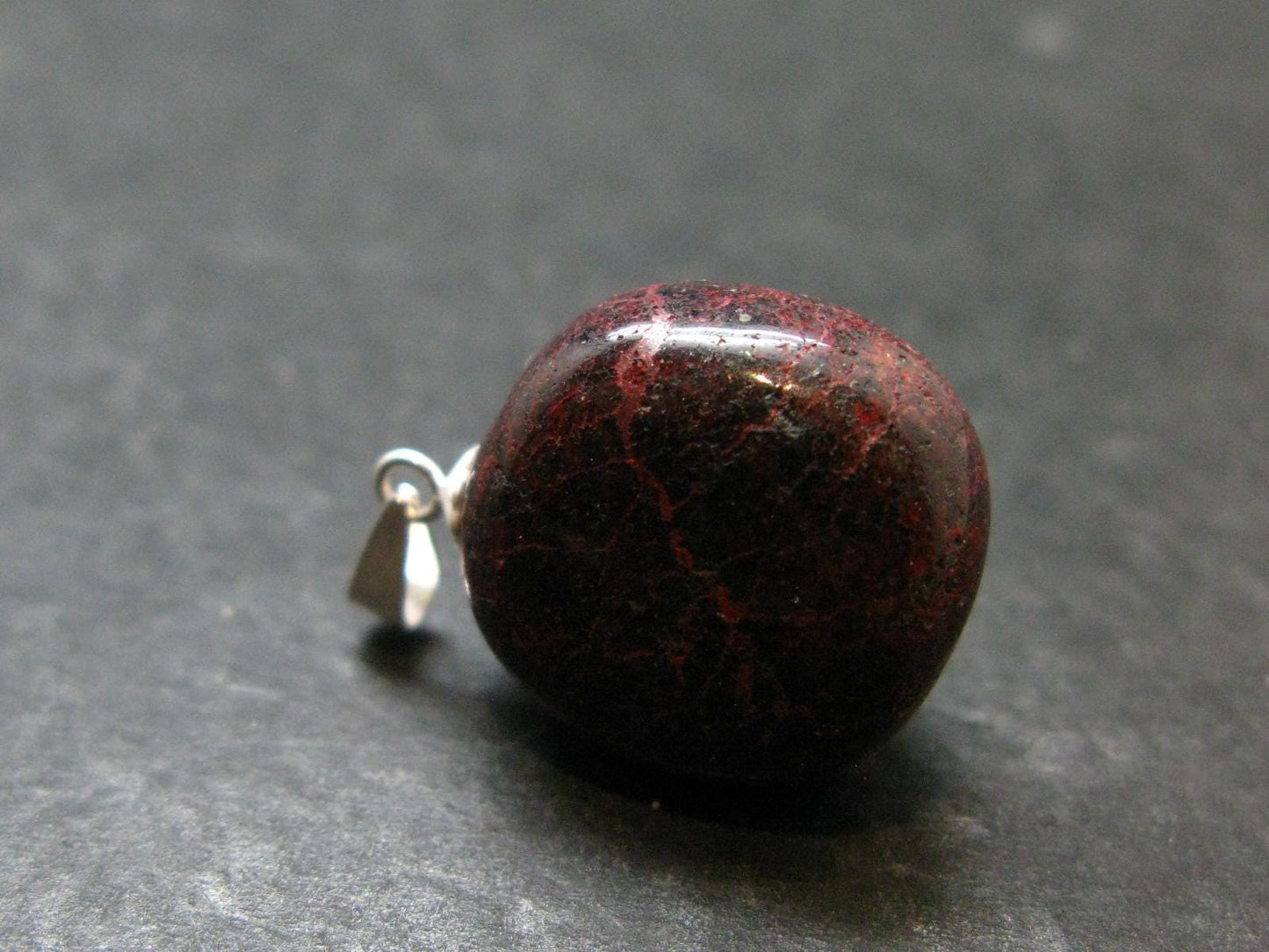 Red Cinnabar Cinabar Tumbled Pendant From Spain - 7.29 Grams - 1.0"