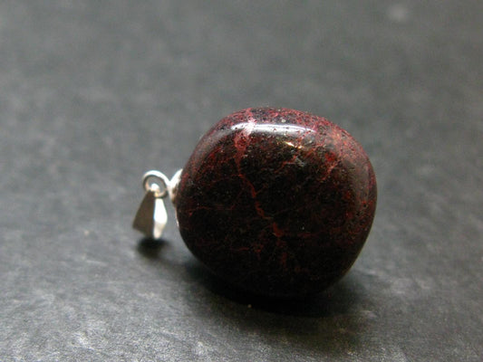 Red Cinnabar Cinabar Tumbled Pendant From Spain - 7.29 Grams - 1.0"