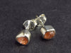 Natural Raw Shiny Sunstone Studs Earrings In Sterling Silver - 0.6"