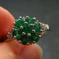 Emerald Faceted Silver Ring from Colombia - 3.55 Grams Total - Size 7