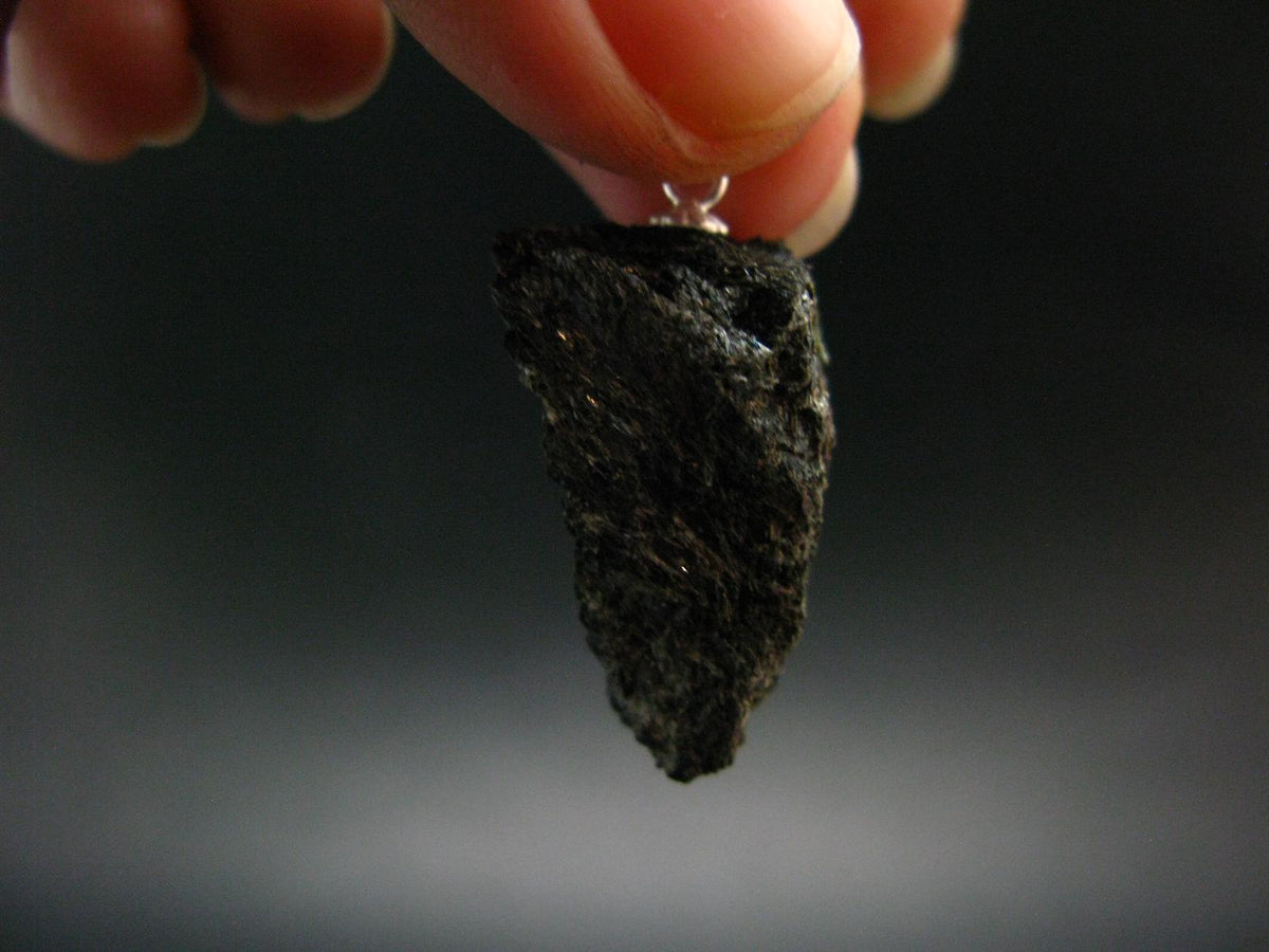 Silver Nuumite Nuummite Pendant From Greenland - 1.3"